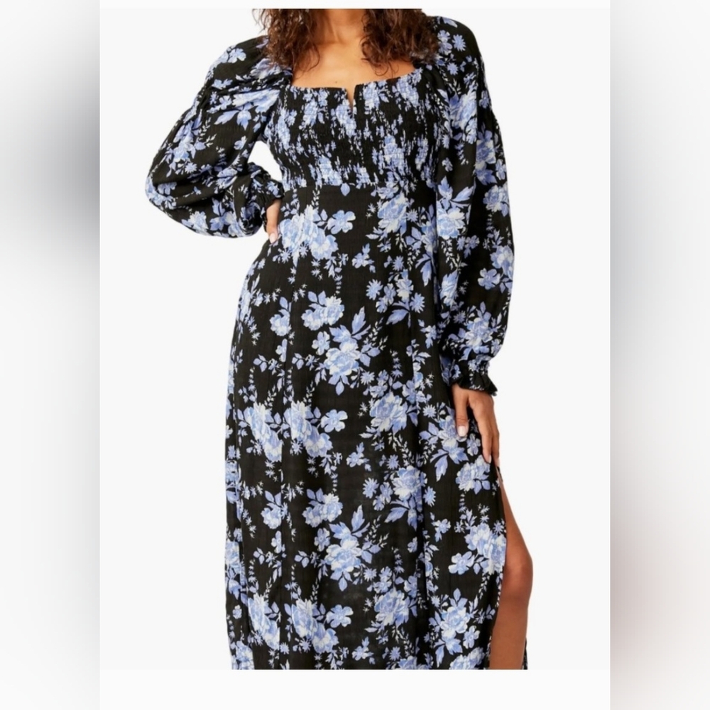 Free People Jaymes Smocked Floral Midi Dress